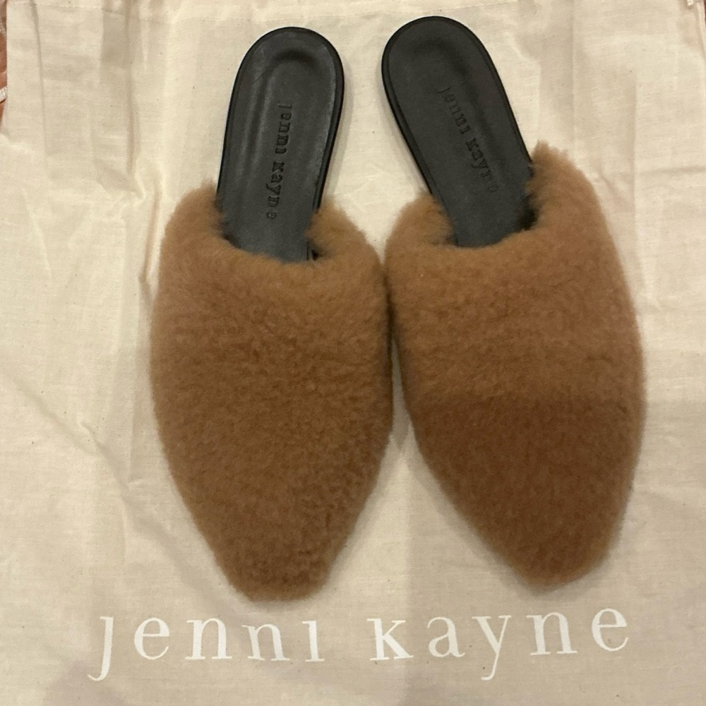Jenni Kayne Tan Shearling Mules, NIP, Size 37 - Picture 2 of 4